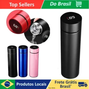 Garrafa Térmica Inox 500ml, Inteligente Sensor De Temperatura Digital Led