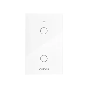 Interruptor Tomada Inteligente Wifi 10A Brasil Light - Plug ue, Branco - 2 Botões
