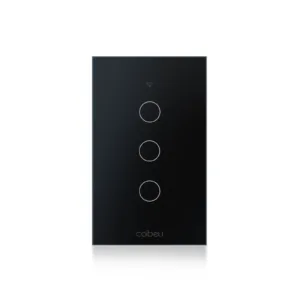 Interruptor Tomada Inteligente Wifi 10A Brasil Light - Plug ue, Preto - 3 Botões