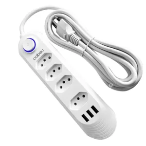 Extensão de tomada usb de 2mt - Branco